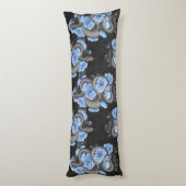 Coussins Longs Serpents et roses bleus (Dos (Vertical))