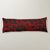 Coussins Longs Serviette abstraite rouge et charbon (Dos)