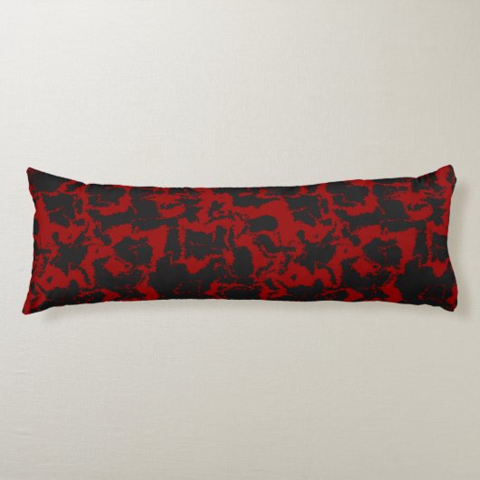 Coussins Longs Serviette abstraite rouge et charbon (Devant)