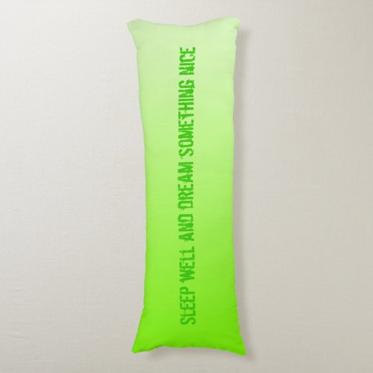 Coussins Longs SEULEMENT dégradés de COULEUR - vert néon + votre (Devant (Vertical))