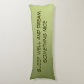 Coussins Longs Seules les couleurs - vert olive + votre texte (Devant (Vertical))