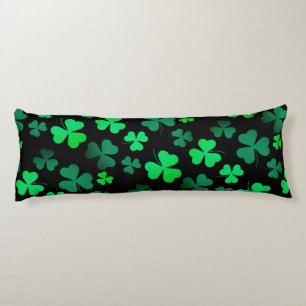Coussins Longs Shamrock Clover Irlande Irish Modern Green & Black