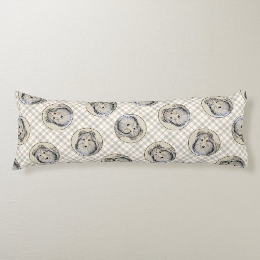 Coussins Longs Shetland Sheepdog Puppy Peinture Sheltie Chien Art (Devant)