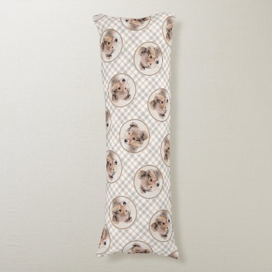 Coussins Longs Shetland Sheepdog Puppy Peinture Sheltie Chien Art (Devant (Vertical))