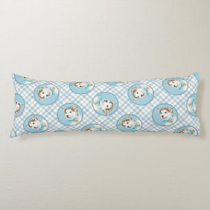 Coussins Longs Sibérie Husky Puppy Peinture Chien Rouge Cuivre Ar