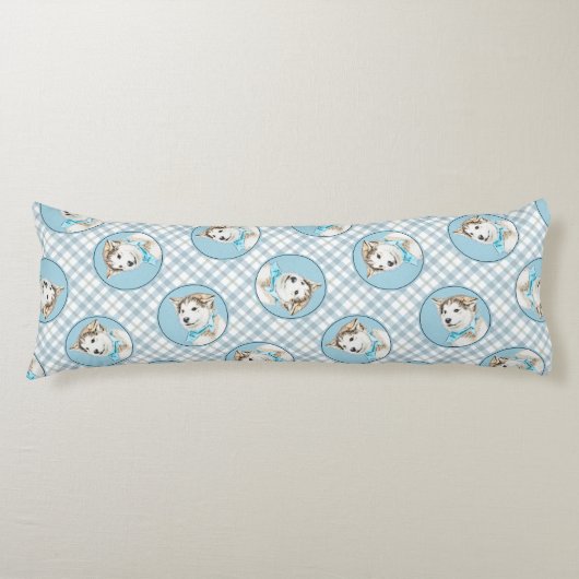 Coussins Longs Sibérie Husky Puppy Peinture Chien Rouge Cuivre Ar (Devant)