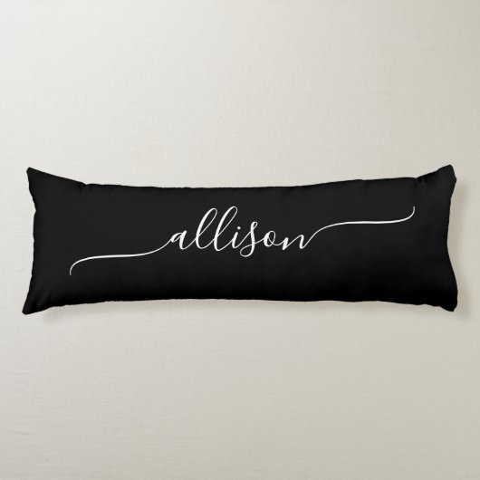 Coussins Longs Signature de nom en écriture cursive simple noir e (Devant)