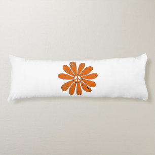 Coussins Longs SIGNE DE PAIX Hippie Fleur Orange Revêtu