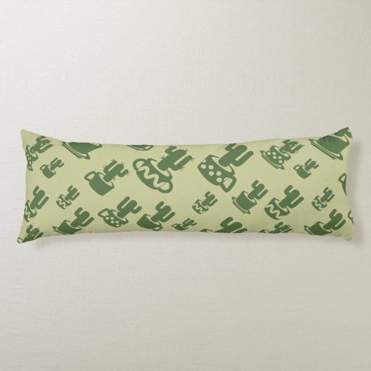 Coussins Longs Silhouette de cactus succulent dans tasses et pots (Devant)
