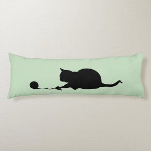 Coussins Longs Silhouette de chat en jeu