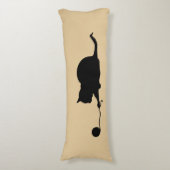 Coussins Longs Silhouette de chat en jeu (Devant (Vertical))