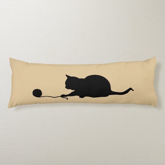 Coussins Longs Silhouette de chat en jeu (Devant)