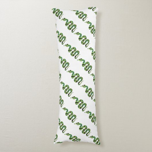 Coussins Longs Silhouette d'impression en noir et vert serpent (Devant (Vertical))