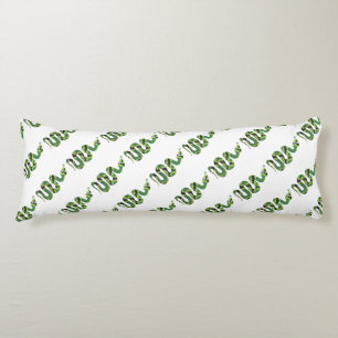 Coussins Longs Silhouette d'impression en noir et vert serpent