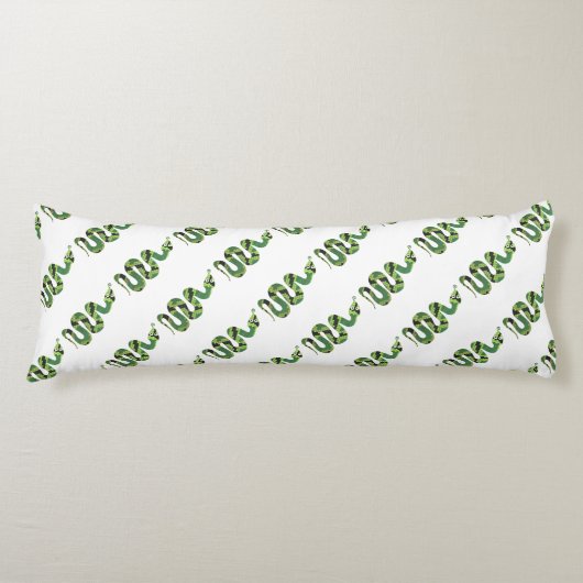 Coussins Longs Silhouette d'impression en noir et vert serpent (Devant)