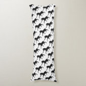 Coussins Longs Silhouette d'impression noir et gris Zebra (Devant (Vertical))