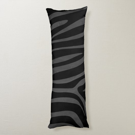 Coussins Longs Silhouette d'impression noir et gris Zebra (Dos (Vertical))