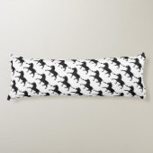 Coussins Longs Silhouette d'impression noir et gris Zebra (Devant)