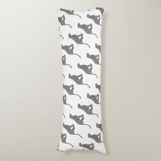 Coussins Longs Silhouette gris léopard et gris clair (Devant (Vertical))