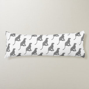 Coussins Longs Silhouette gris léopard et gris clair