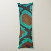 Coussins Longs Silhouette imprimée serpent brun et sarcelle (Dos (Vertical))