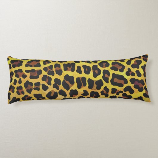 Coussins Longs Silhouette léopard Brown et jaune (Dos)