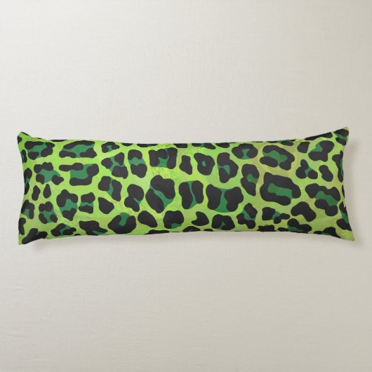 Coussins Longs Silhouette Leopard noir et vert (Dos)