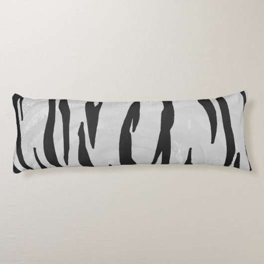 Coussins Longs Silhouette Tiger noir et blanc (Dos)
