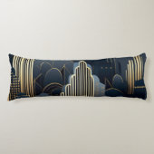 Coussins Longs Silhouette Urbaine en Art Déco (Devant)