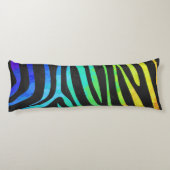 Coussins Longs Silhouette Zebra noir et arc-en-ciel (Dos)