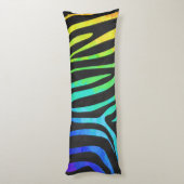 Coussins Longs Silhouette Zebra noir et arc-en-ciel (Dos (Vertical))