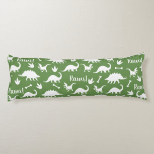 Coussins Longs Silhouettes de dinosaures blanches modernes Rawer