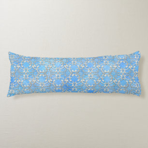 Coussins Longs Silver Grey Blue Dancing Solls Motif