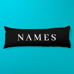 Coussins Longs Simple Black Custom Ajouter Votre Nom Élégant<br><div class="desc">Simple Black Custom Ajouter votre nom Design élégant pour tout le monde.</div>