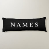 Coussins Longs Simple Black Custom Ajouter Votre Nom Élégant (Dos)