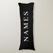 Coussins Longs Simple Black Custom Ajouter Votre Nom Élégant (Devant (Vertical))