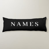 Coussins Longs Simple Black Custom Ajouter Votre Nom Élégant (Devant)