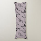 Coussins Longs Simple Coeurs noirs, Floral, Infinité sur Mauve | (Devant (Vertical))