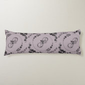 Coussins Longs Simple Coeurs noirs, Floral, Infinité sur Mauve | (Devant)