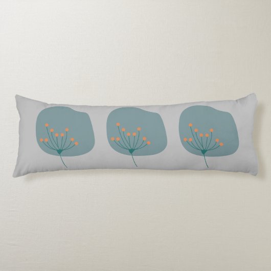 Coussins Longs Simple moderne Abstrait gris et bleu (Devant)