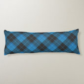 Coussins Longs Simple motif tartan en bleu foncé (Dos)
