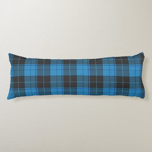 Coussins Longs Simple motif tartan en bleu foncé (Devant)