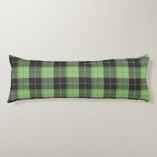 Coussins Longs Simple motif tartan en vert clair