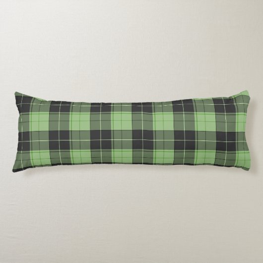 Coussins Longs Simple motif tartan en vert clair (Devant)