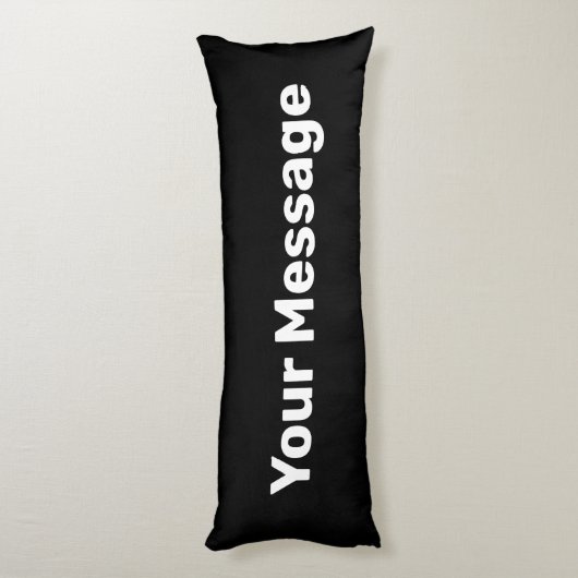 Coussins Longs Simple noir et blanc Ajouter votre message (Dos (Vertical))