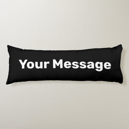 Coussins Longs Simple noir et blanc Ajouter votre message (Devant)