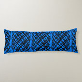 Coussins Longs Simple Scribble | Noir | Carrelage central | Bleu  (Dos)