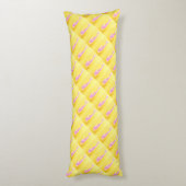 Coussins Longs sirène rose nageant jaune (Dos (Vertical))