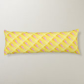 Coussins Longs sirène rose nageant jaune (Dos)