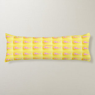 Coussins Longs sirène rose nageant jaune